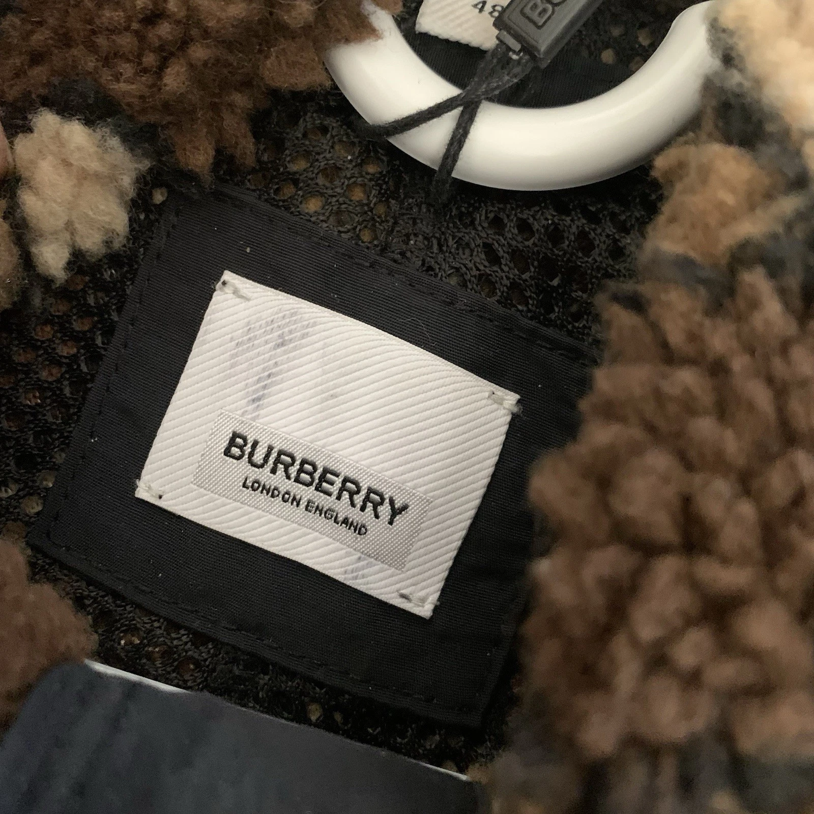 Burberry Brown TB Monogram Fleece Jacquard Jacket Size 48 - product detail image 10