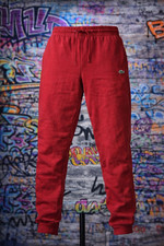 Lacoste Men’s red  Tracksuit tapered  Joggers pants Crocodile Logo uk M 🔥