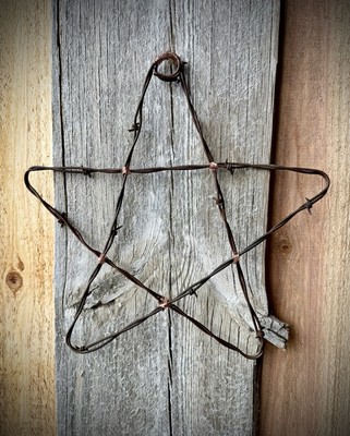 Barbed Wire Star With Copper Accents 