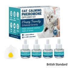 Cat Calming Diffuser with 4-Pack Liquid, Calming Pheromones Alleviate Anxiety 