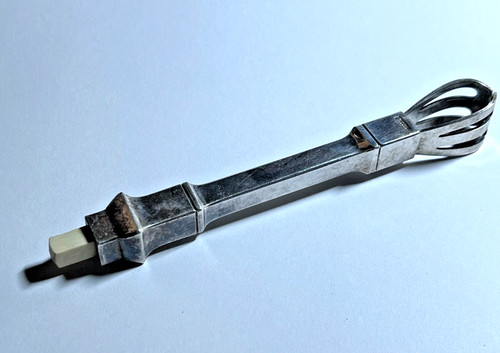 French Art Deco Mechanical Silver Plate Olive / Sugar Tongs Francois Frionnet