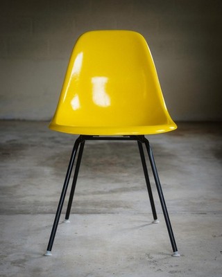 Vintage Herman Miller Eames Yellow Side Shell Chair | eBay