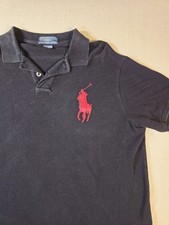 Polo Ralph Lauren Rugby Polo Shirt Men Custom Fit Red Big Pony 3 Black