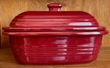 Pampered Chef ~ Cranberry Deep Roaster / Dutch Oven with Lid 3.1 qt.
