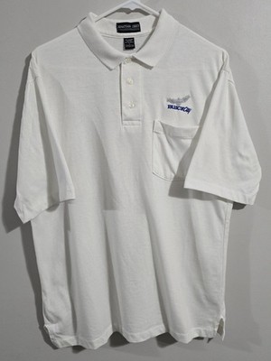 Vintage 1980s Buick City Flint Michigan Embroidered Polo Shirt Men's Size Large 