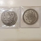 1881 & 1887 Morgan Silver Dollars.  New Orleans Minted. Circulated.