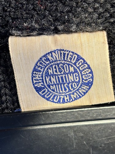 Vintage Letterman's Historic Black Wool Women's Cardigan Varsity "GAA" K 30/40's - Afbeelding 17 van 17
