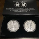 2021 S American Silver Eagle Reverse Proofs ~ 2 Coin Set US Mint OGP Box & COA