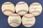 Lot of 5 Diff HOFers SIGNED Baseballs : Reggie Halladay Kiner Raines F. Robinson