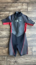 O'Neill Hammer Shorty Unisex Youth Spring Wetsuit in Black, Grey, and Red