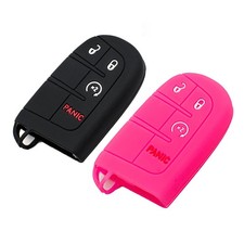 EYANBIS Silicone Key Fob Cover Fit for Dodge Durango Journey Dart Black Rose