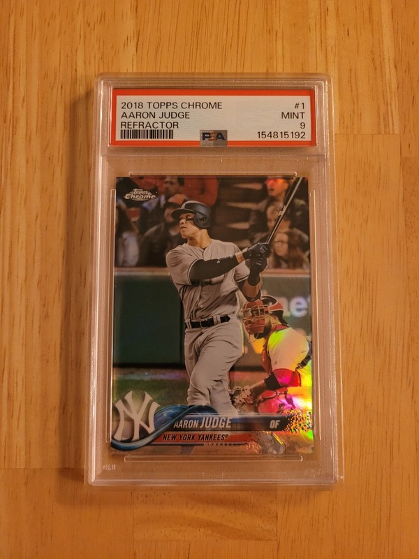 2018 Topps Chrome Refractor #1 Aaron Judge PSA 9 Mint Yankees 2nd Year Card