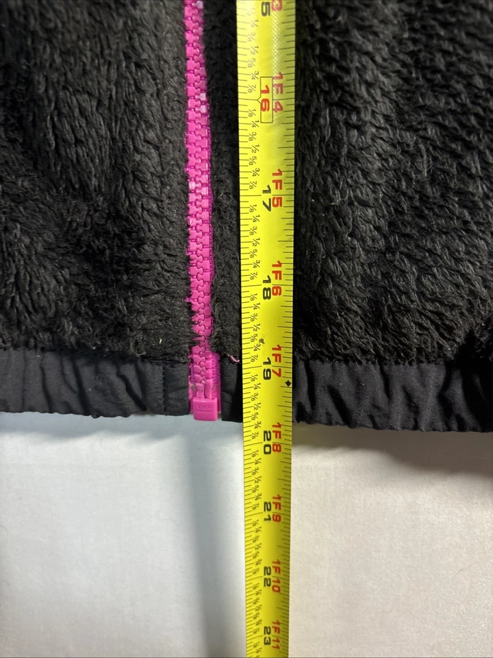 Jaqueta de lã The North Face feminina Denali pequena 7-8 preta e rosa quente - Imagem 4 de 4