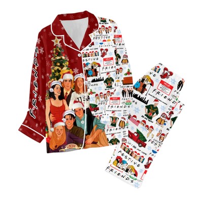 Friends Button Down Pajamas Set   ANHNV 5575