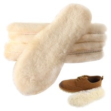 Linwnil 2Pairs Sheepskin Insoles Women's Premium Thick Women US 6 B M , White