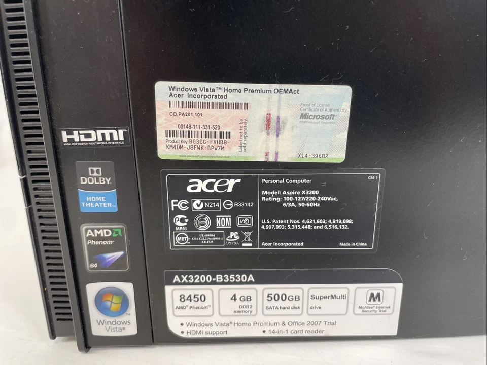 Acer Aspire AX3200 Phenom X3 8450 2.1GHz CPU 4GB RAM 500GB HDD Win10 - Image 4 of 4