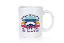 Geprüfter Apres Ski Lehrer | Ski-Brille | Berge | Ski-Stöck - Tasse Weiß