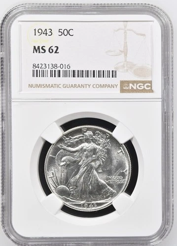 1943 Walking Liberty Half Dollar NGC MS 62 Philly