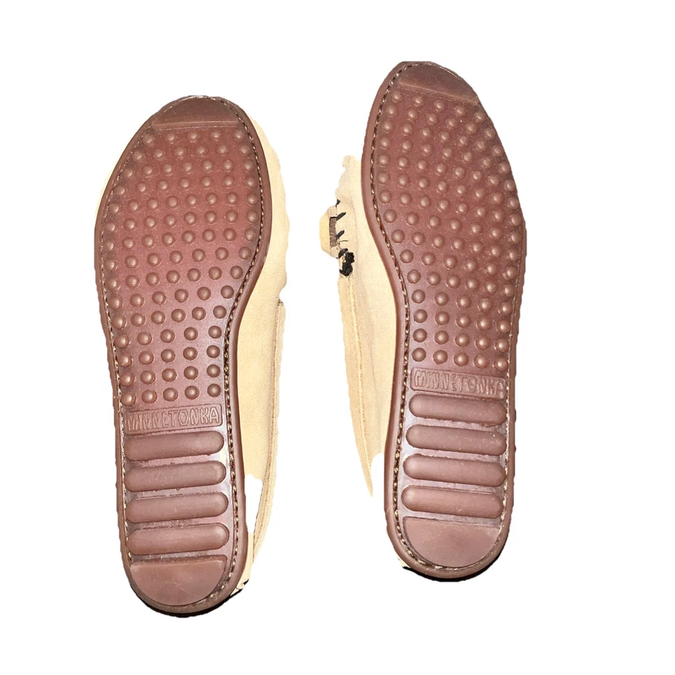 MINNETONKA Women's Kilty Hardsole Suede (Taupe) Moccasins size 6.5 - NEW w/o box - Image 3 of 4