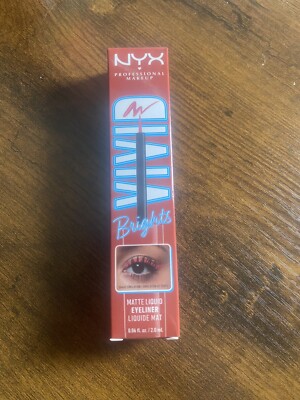   New NYX Vivid Brights Matte Liquid Eyeliner VBLL04 On Red 0.06oz 