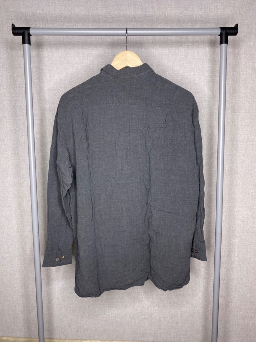 Issey Miyake Cotton Label Vintage Button Up Shirt Size ~M Gray