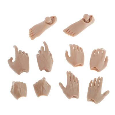5 Paar 1/6 Scale männliche Actionfigur Hand Füße Modelle austauschbares Zubehör