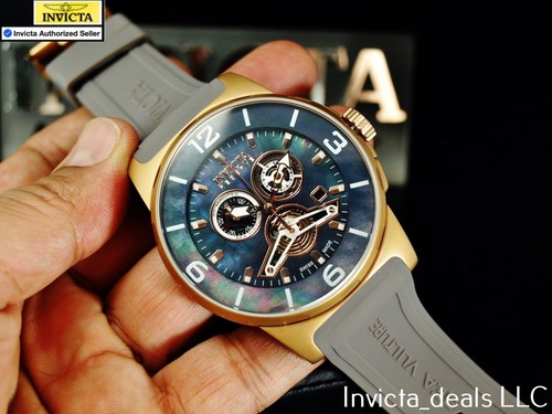 RARE Invicta Men's Reserve SEA VULTURE SWISS MADE Chrono BLACK MOP DIAL SS Watch - Picture 12 of 16
