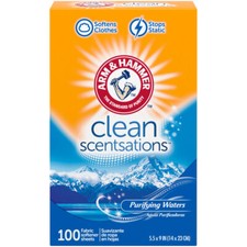 ARM  HAMMER Fabric Softener Sheets, 100 sheets, Purifying Waters