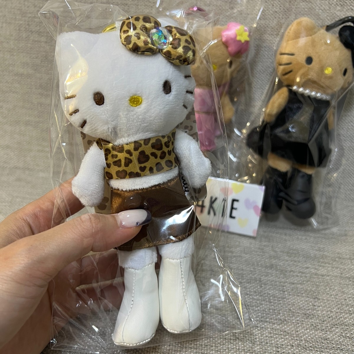 Hello kitty 90s Style up mascot keychain White× Leopard | eBay