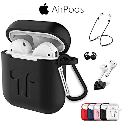 COVER per Apple AirPods CUSTODIA SILICONE 6 IN 1 + ACCESSORI GANCIO COPRI  CUFFIE | eBay