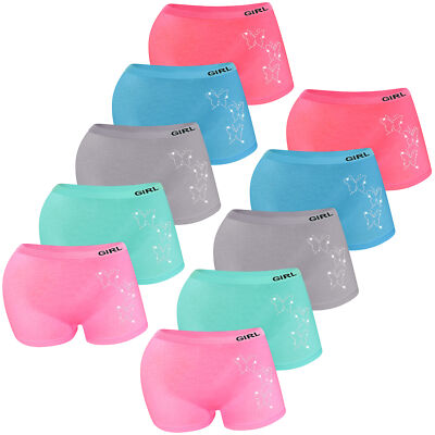 10 Mädchen Pantys Strass Unterhosen nahtlos Mikrofaser Pants Shorts Slips 