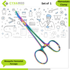 Cynamed German Stainless Steel Mosquito Hemostat Forceps with Titanium Coating