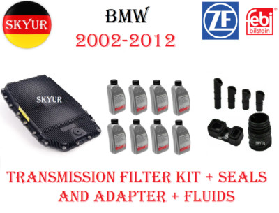 Auto Transmission Oil Pan/Filter Kit With 8 Liters Fluids BMW Land Rover OEM ZF