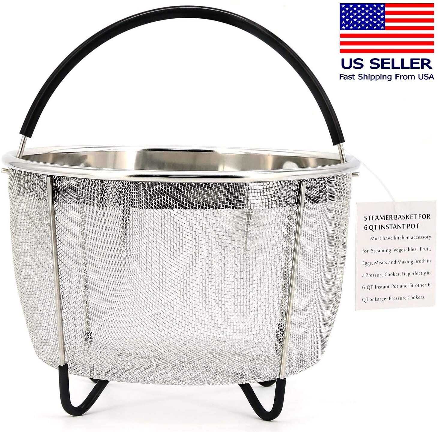 Stainless Steel Steamer Basket for Instant Pot 5/6 QT Silicone