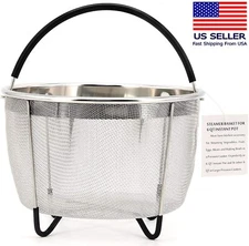 Stainless Steel Steamer Basket for Instant Pot 5/6 QT Silicone Wrapped Handle
