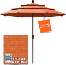 9Ft 3-Tier USA Market Patio Umbrella with Ventilation 5-Year Non-Fade Top