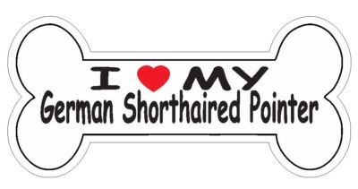 Love My German Shorthaired Pointer Bumper Sticker or Helmet Sticker D7164 Bone