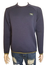 L.L. Bean Ribbed Sweatshirt Size Medium Slightly Fitted Blue Quilted T6