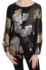 DSQUARED2 Blouse Silk Gold Silver Jacquard Se...