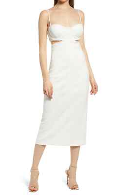 NEW MISHA Collection DAISY CUTOUT Midi DRESS SIZE 8 $398 IVORY NORDSTROM |  eBay