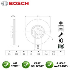 Disco freno anteriore sinistro Bosch adatto a BMW X5 X7 8 serie X6 34116887397 34116860919