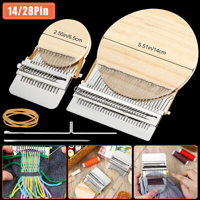 14/28 Hooks Small Loom Speedweve Type Weave Darning Tool with Wood Disc Machine