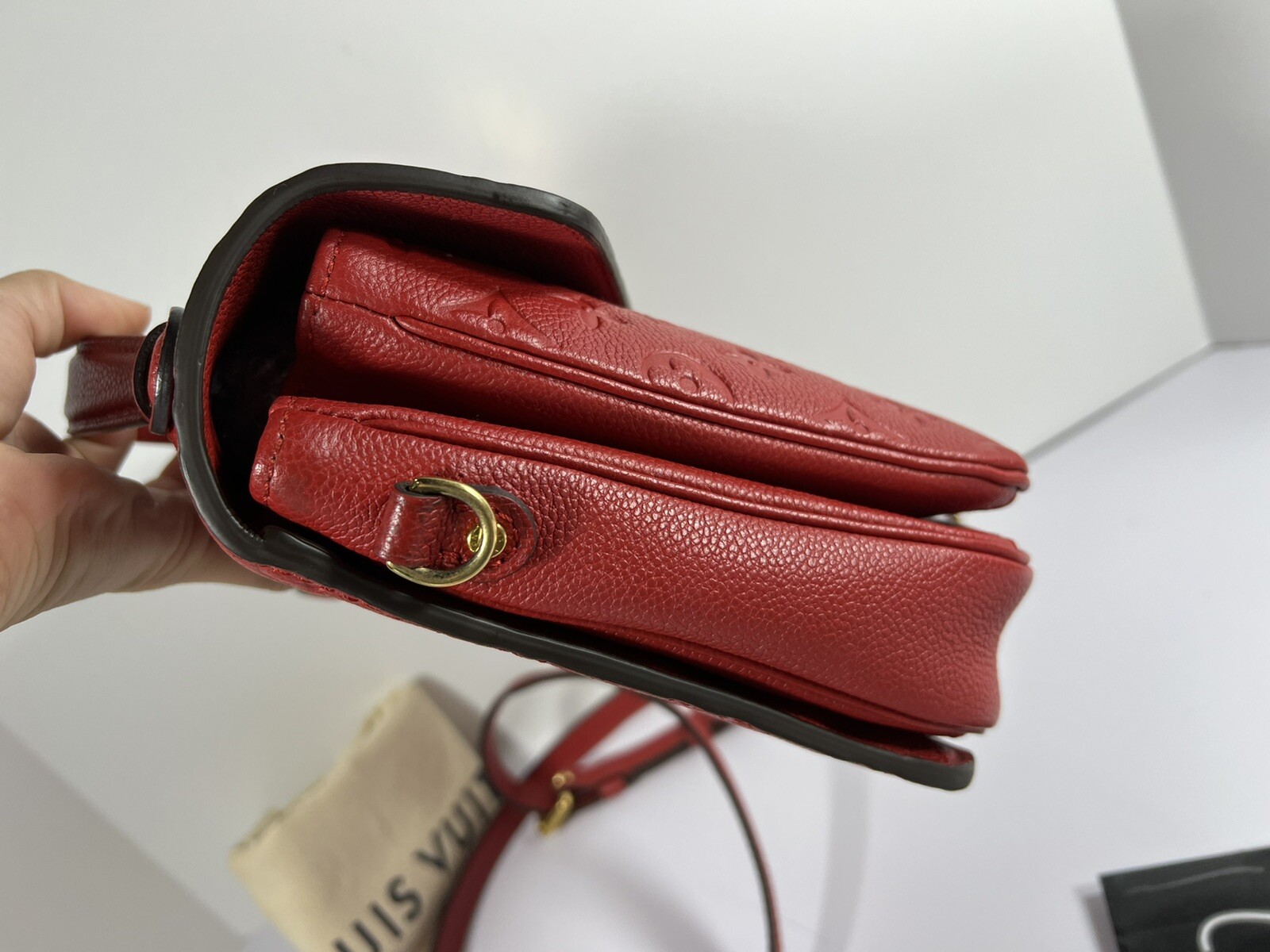 Louis Vuitton Pochette Metis Red Monogram Empreinte  Leather Shoulder Bag image 5