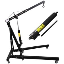 1 Ton Hydraulic Folding Engine Crane Hoist Lift Stand Garage Workshop Use Black