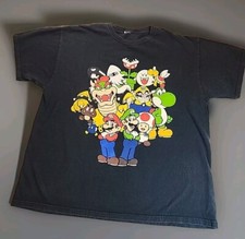 Super Mario T-Shirt Nintendo Licensed Sz XL Bowser, Luigi, Wario Yoshi Boo Toad