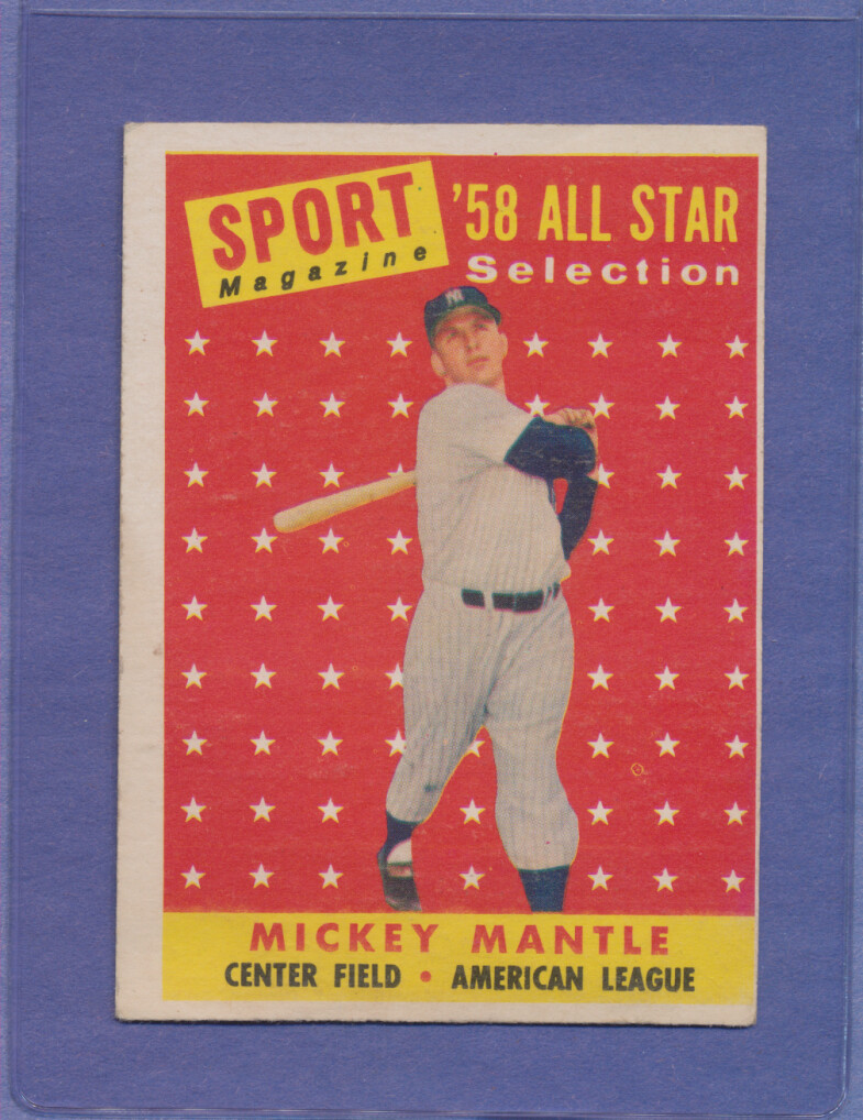 1958 Topps Mickey Mantle #487 HOF AS All Star Yankees MID GRADE No