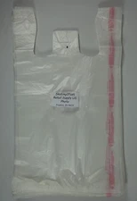 100 Qty. Milky Clear 11.5"x6"x21" Plastic T-Shirt Bags w/Handles Retail Shopping