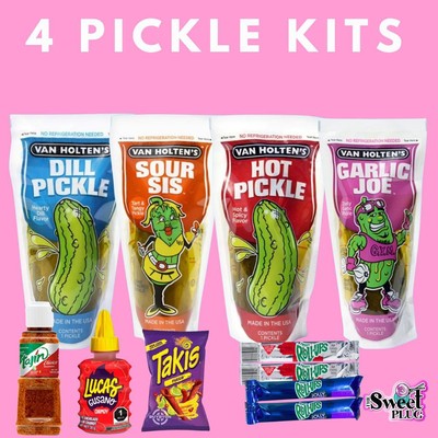 4 x Pickle Kits - Dill + Sour + Hot + Garlic Joe + Tajin + Chamoy + Fruit Roll +