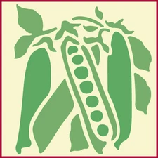 PEAS STENCIL - VEGETABLE Garden Summer Legume Kitchen - The Artful Stencil
