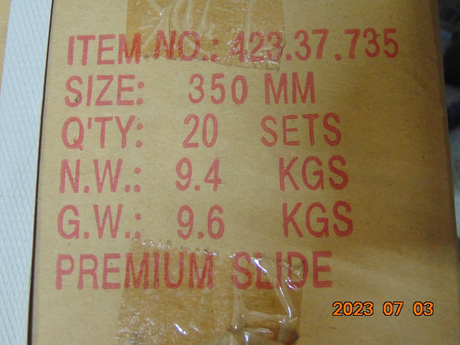 (1) HAFELE 14" Epoxy Coated Bottom Mounted Slide Set 3/4 Extension Self-Closing
